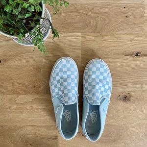 Van Classic Checkerboard Slip-On Sneaker LightBlue